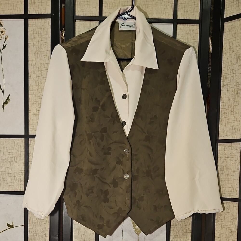 Vintage Joanna Button Down Vest Blouse
